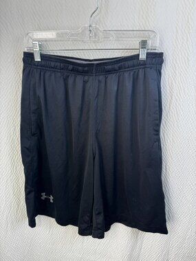 Under Armour HeatGear Gym Basketball Inseam Black Shorts Men's workout Sz Large